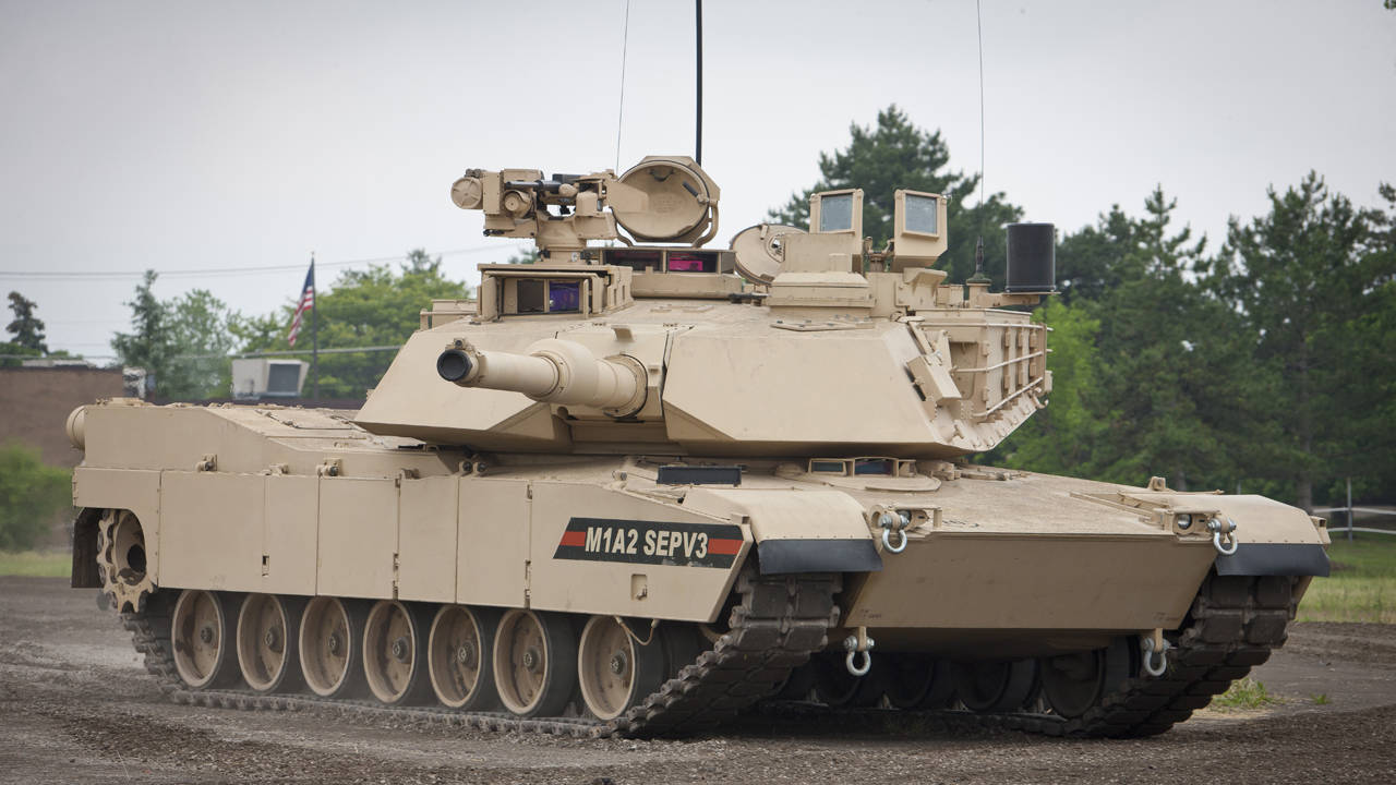 An M1A2 SEPv3 Abrams tank from Army Field Support Battalion-Mannheim's Army  Prepositioned Stock site at Coleman Worksite is driven onto a newly  redesigned prototype rail car Aug. 10. The SEPv3 Abrams is